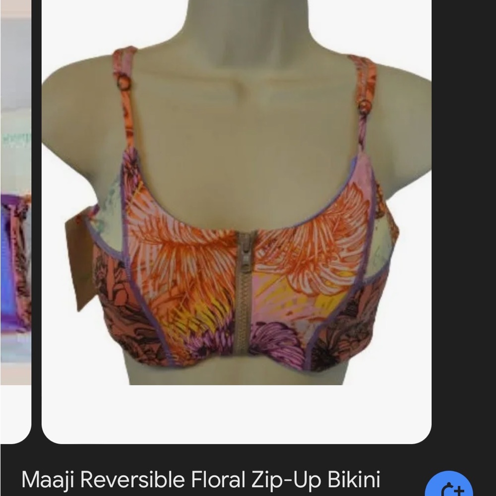 Womens Maaji Floral Reversible Zip Up Top